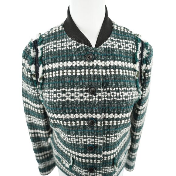 NWT Tory Burch Tweed Norfolk Jacket Size 4 - Picture 2 of 8